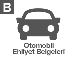 B Otomobil Ehliyet Belgeleri